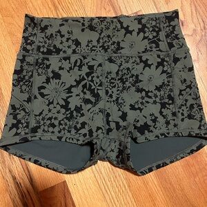 Floral Black and Green Women Shorts